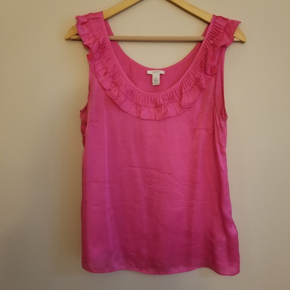 J Crew Fuchsia Silk Ruffle Camisole - Picture 3 of 5